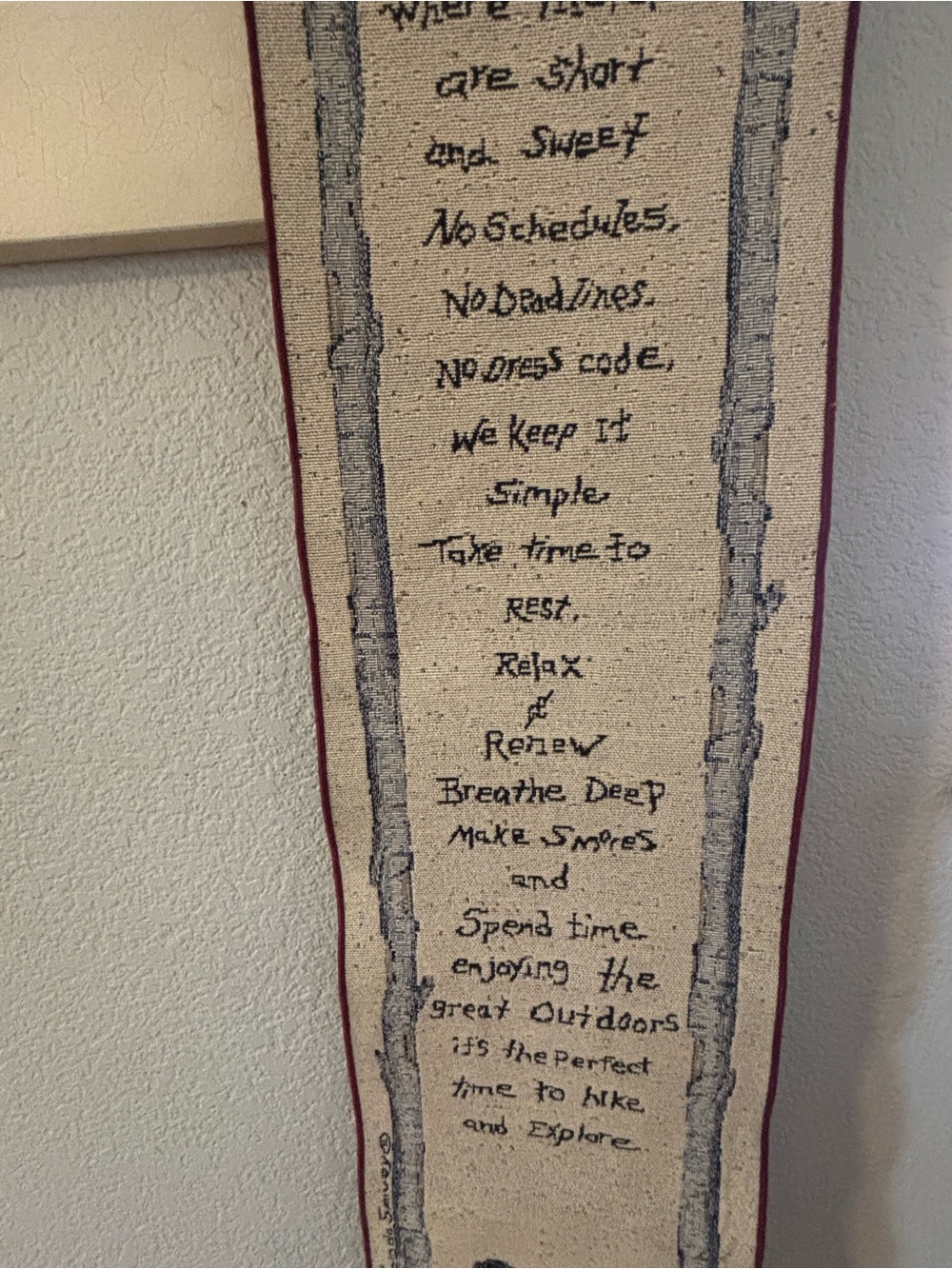 Beige Cabin Rules Tapestry Wall Hanging - Home Wall Decor - Picture 9 of 10